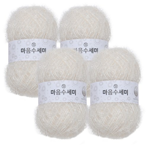 브랜드얀 마음 수세미 뜨개실 4p, 46 아이보리