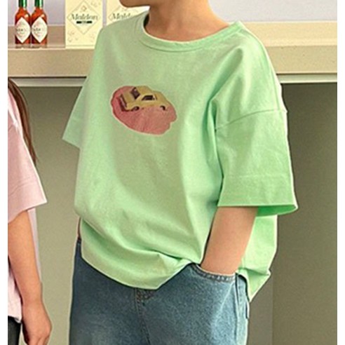 느엘 유아용 솜사탕 반팔티
