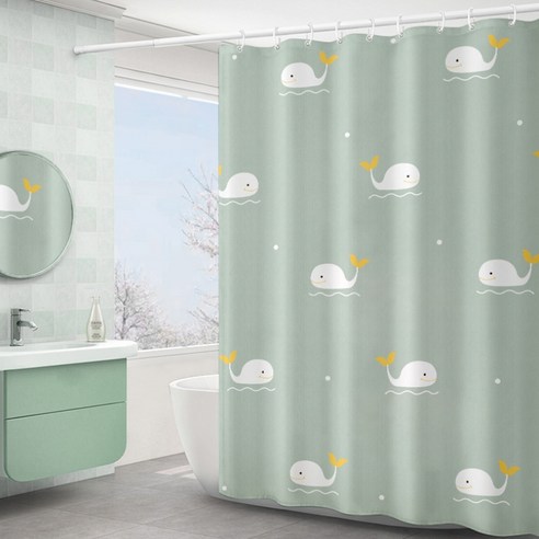 플로즈 홈 욕실 사이즈별 귀여운 샤워 커튼 A02 180 x 200 cm, 1개