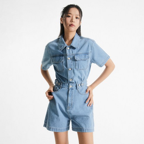 미쏘 데님 점프수트