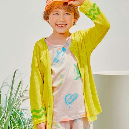 마틸다엔와이 아동용 린넨 쿨써머 웨이브 가디건