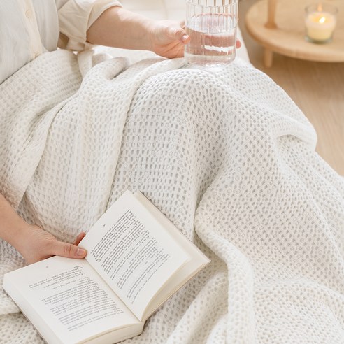 포근한 일상의 조각: 파르페by알레르망 모먼트 모달와플 블랭킷의 섬세한 감촉 모달블랭킷