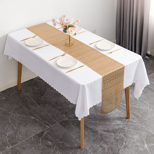 아티홈 반짝이 스팽글 테이블 플래그 러너, 샴페인골드, 30 x 180 cm
