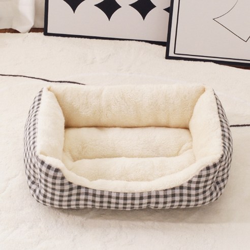 데이소이 고양이 예쁜 체크체크 쿠션, 01카키 체크, 1개