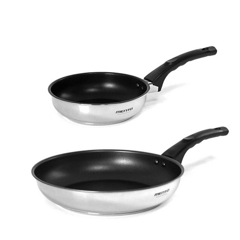 키친아트 멘토 열센서 인덕션 후라이팬 2종 세트, 혼합색상, 20cm + 26cm