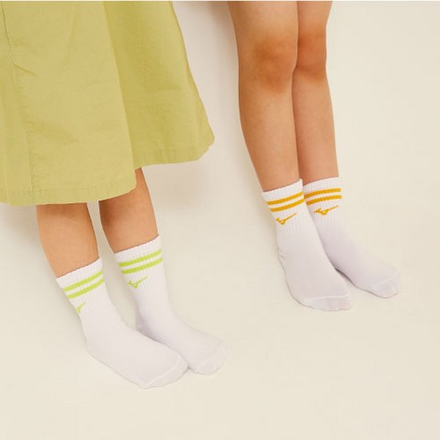 아동과 유아를 위한 편안하고 안전한 미즈노 스트라이프 중목 양말 세트