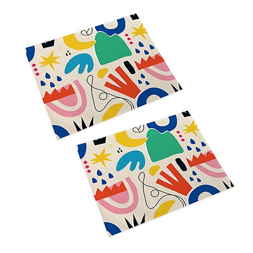 북유럽스타일 러블리 패턴 기하학 식탁매트 플레이스매트 2p, 07, 42 x 32 cm