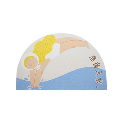 반원 일러스트 규조토 발매트, 다이빙, 1개