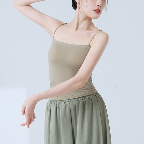 마켓피아 여성용 댄스 무용 무대 연습 패드포함 발레 민소매 나시 탑 - 발레복 | 쿠팡