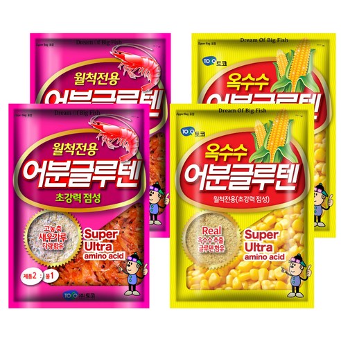 토코 베스트 커플2 떡밥 세트 어분글루텐 2p + 옥수수어분글루텐 2p, 1세트