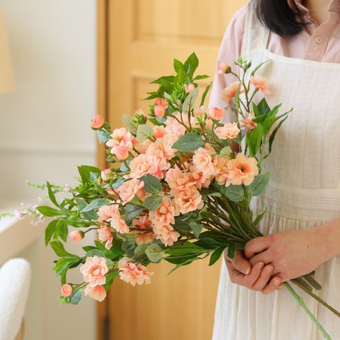 센트바스켓 봄날 벚꽃나무 조화 가지, 코랄, 1개