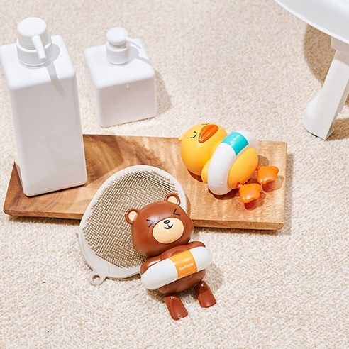 안전하고 즐겁고 교육적인 리틀클라우드 유아용 목욕놀이 태엽 장난감 오리