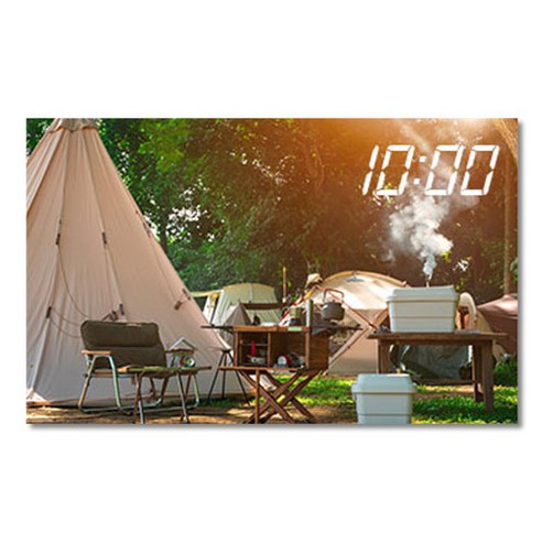 홈마인 LED 캔버스 프린팅 액자 시계 캠핑, 800-HM-CAMPING-15
