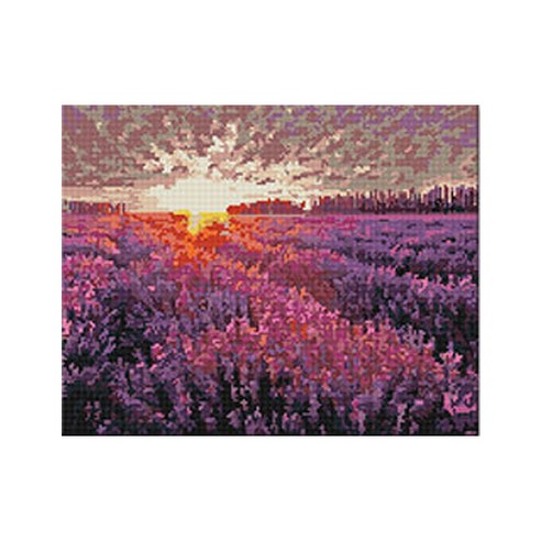 액자형 보석십자수 DIY 세트 40 x 50 cm I94, 1세트, DP716 라벤다의 물결