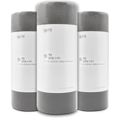 예밀 뜯어쓰는 일회용 수세미 롤형 60p, 그레이, 60개, 3세트