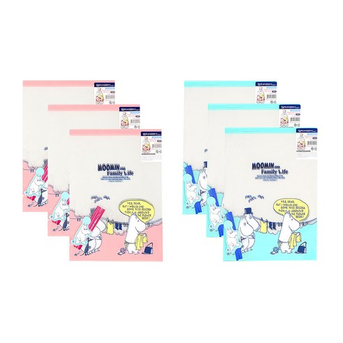 금홍팬시 무민 볼륨형 포장 봉투 대, 혼합색상, 6세트
