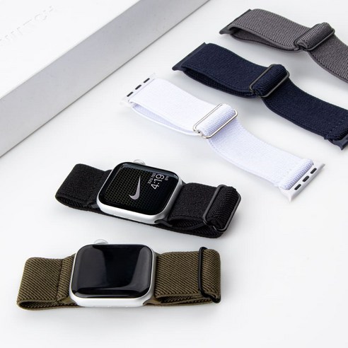 고탄력 나일론으로 업그레이드된 편안하고 내구성 있는 Apple Watch 스포츠 밴드