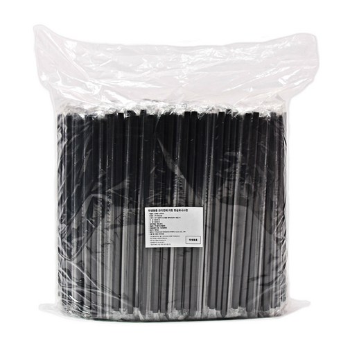 대성산업 일자 검정 스트로우 7 x 250 mm, 500개, 1개
