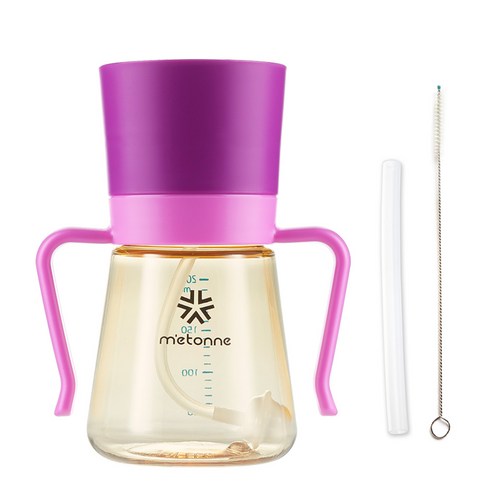 메똔느 PPSU M3 추 빨대컵 200ml, 바이올렛, 1개