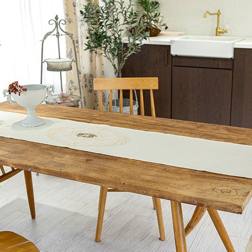 까사엘 마샬 테이블 러너, 크림, 1개, 2인(150 x 30 cm)