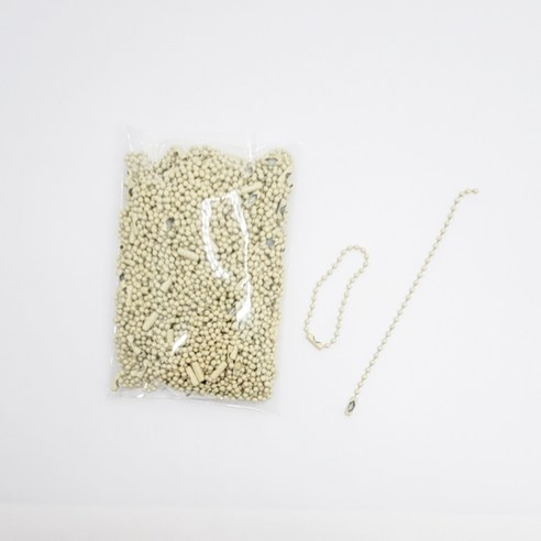 마다꾸미 볼체인 컬러군번줄 줄구슬 10cm, 베이지, 100개