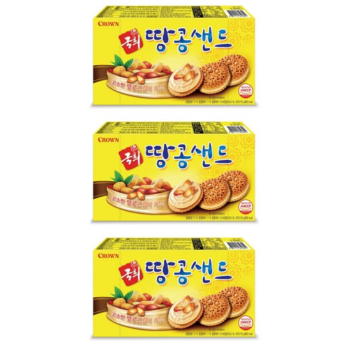 국희 땅콩샌드 중, 155g, 3개