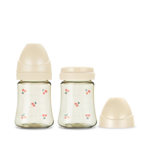 PPSU 젖병 트윈팩, 퓨어골드 + 체리쉬, 200ml, 1세트