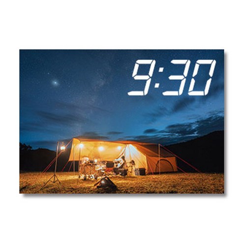 홈마인 LED 캔버스 프린팅 액자 시계 캠핑, A3-HM-CAMPING-08