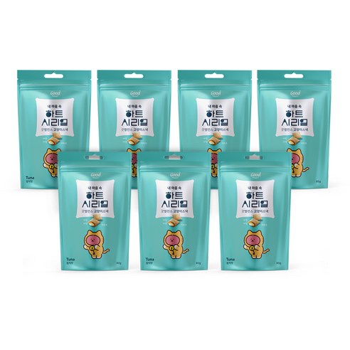 굿밸런스 고양이 간식 하트 시리얼 참치 80g, 7개