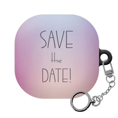 몬드몬드 스펙트럼 레터링 갤럭시 버즈프로 / 버즈라이브 하드 케이스 + 키링, Save the date 02