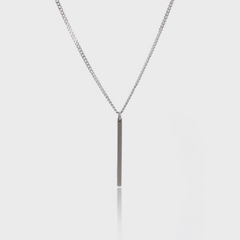 스칼렛또블랙 남성용 steel Simple square bar Necklace BAT202