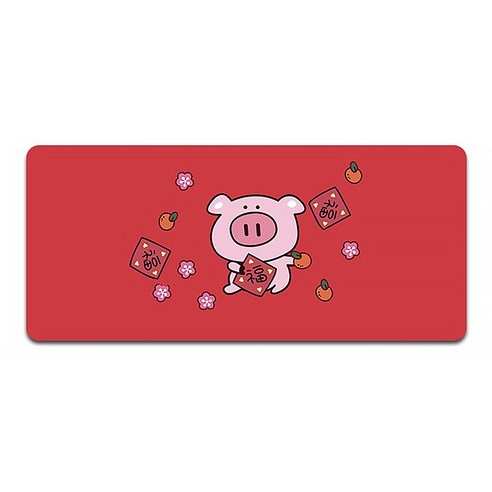 알럽컴 큐티 피그 마우스 장패드 400 x 900 x 3 mm, 레드, 1개