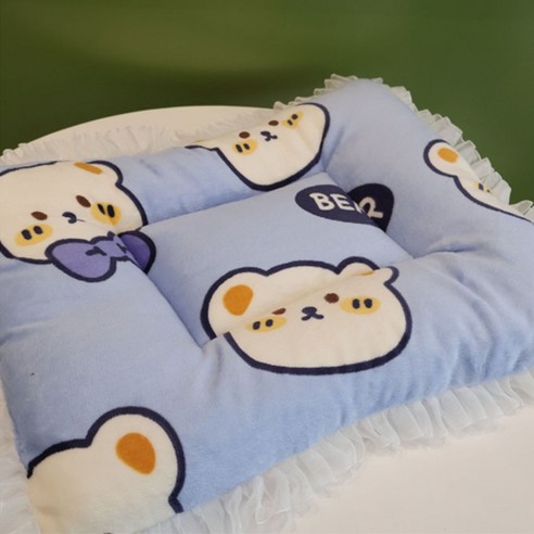 데이소이 고양이 레이스 사계절 반려동물 쿠션, 12 리본 곰돌이, 1개