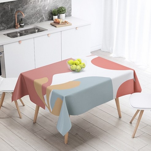 스타 귀여운 색채 도형 식탁보, Type 7, 110 x 110 cm