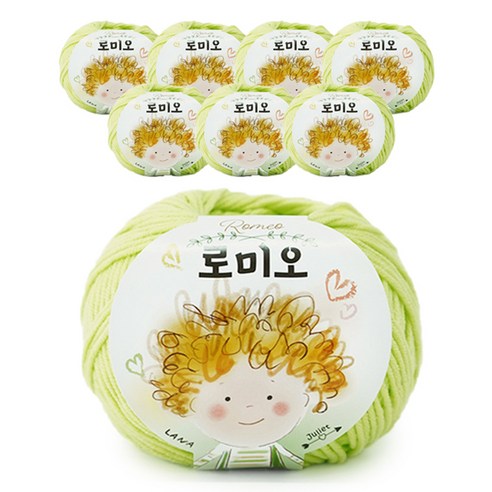 쎄비 로미오 뜨개실 50g, 네온배추벌레, 8p