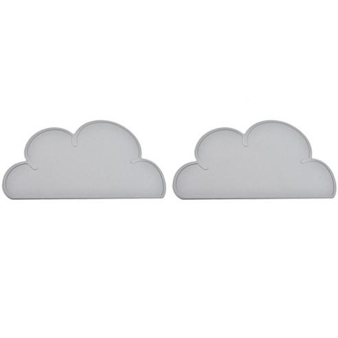 파라다이소 클라우드 실리콘 구름 플레이스 테이블매트 2p, 그레이, 48 x 27.5 cm