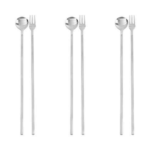 해모 빼빼로2 롱 티스푼 3p + 티포크 3p, 1세트, 스푼 3p + 포크 3p