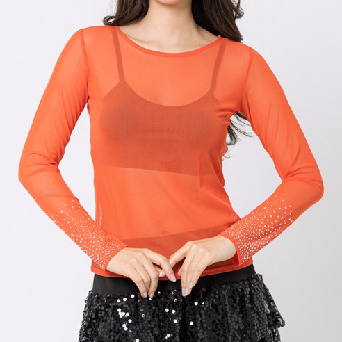 무지망사홀겹티 LDT23700, 주황
