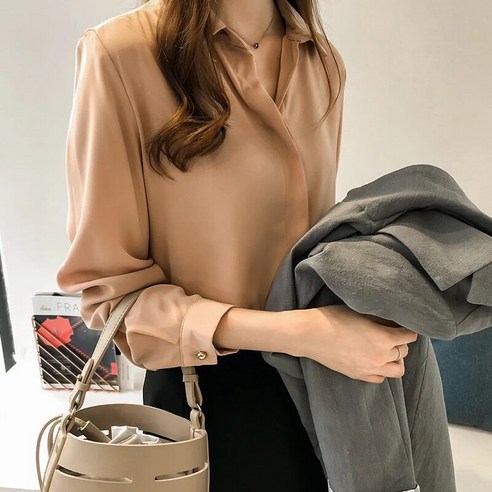리앤베르 여성용 데일리 심플 베이직 오피스 블라우스
