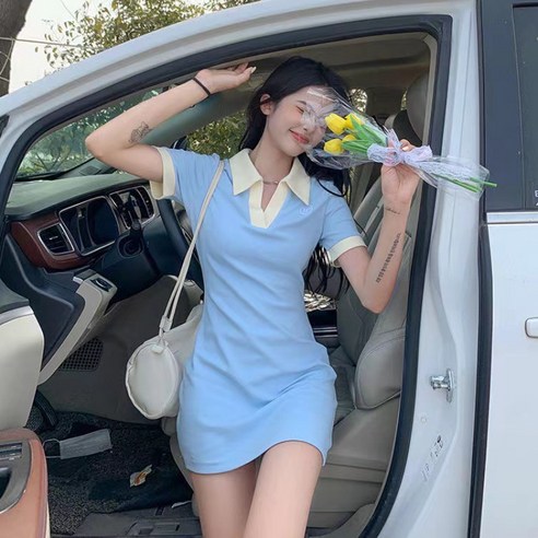 YANAN 여성 여름 폴로 칼라 미니 원피스 폴로랄프로렌원피스 YANAN 여성 여름 폴로 칼라 미니 원피스 폴로랄프로렌원피스