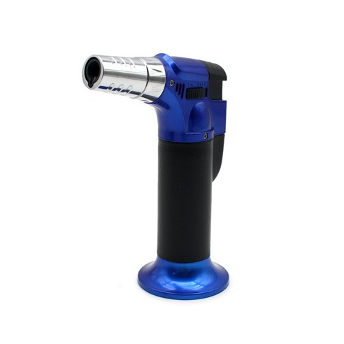 파이어뱃 간편한 휴대용 가스충전식 토치라이터 강약조절 안전레버 터보형 가스점화기, 블루