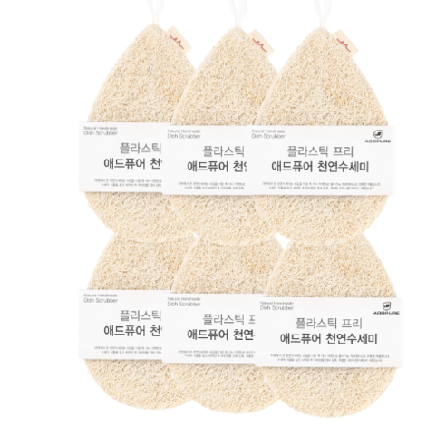 애드퓨어 물방울 수세미, 6개, 1개입