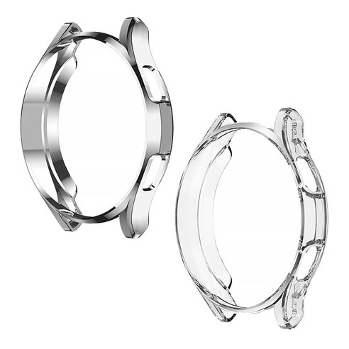 스페이스쉴드 스마트워치 범퍼 TPU 보호 케이스 46mm 2종 세트, 실버, 투명