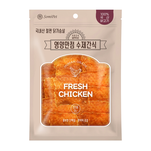 국민간식바른먹거리 강아지 영양만점 수제간식 350g, 1개, 절편 닭가슴살