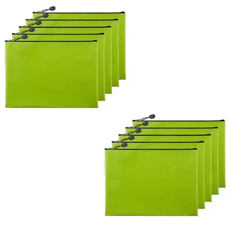 Itemtrade 방수되는 지퍼 파일가방 A4, 10개, 초록