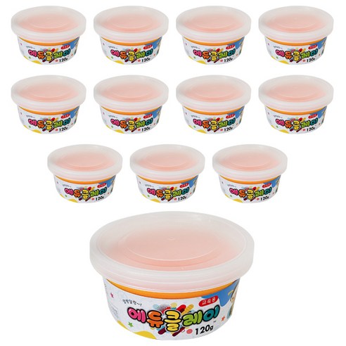 에듀클레이 12p, 형광주황, 120g, 1세트