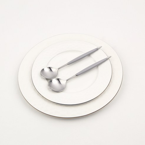 보겐 몽블랑 큐티 커트러리 디저트스푼, 그레이, 2개