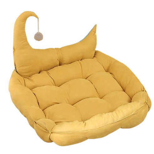 몬스펫 고양이 통기 푹신 쿠션 침대, 옐로우