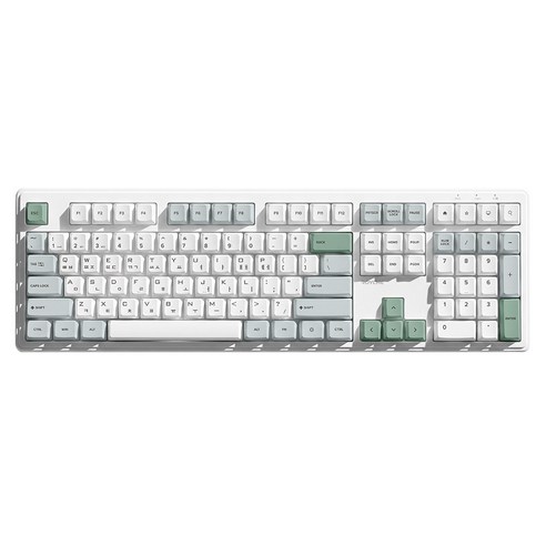 로이체 충전식 저소음 RGB 풀배열 멀티페어링 블루투스 무선 키보드, 그린, RK-G4000, 제조사축