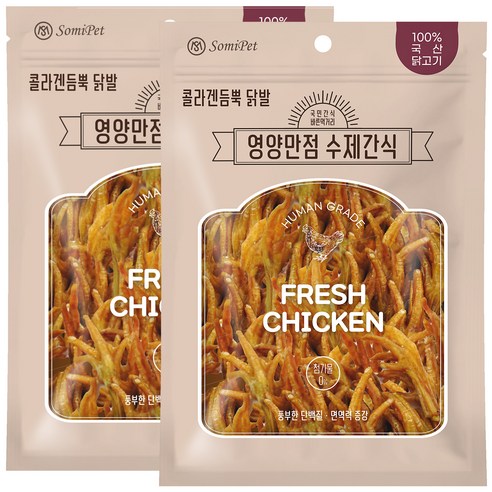 국민간식바른먹거리 강아지 영양만점 수제간식 370g, 2개, 콜라겐 닭발